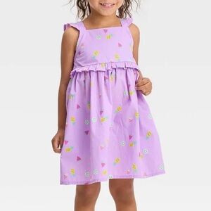 Cat & Jack Toddler Girls Sleeveless Fruit Dress - Violet 5t